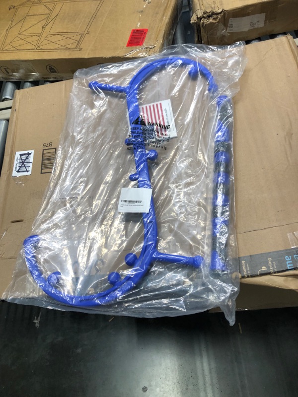 Photo 1 of Body Back Buddy Elite – USA Made – Trigger Point Massage Tool, Shoulder Neck Back Handheld Self Massager, Manual Massage Cane, Hook, Muscle Knot Remover with Instructions, Patented (Blue) Blue Marbled With Poster