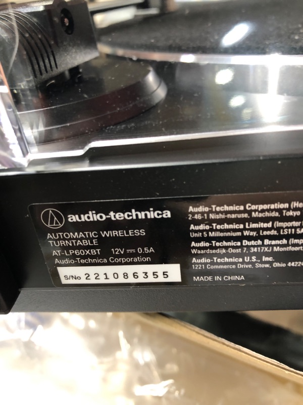 Photo 6 of Audio-Technica AT-LP60XBT-BK Fully Automatic Bluetooth Belt-Drive Stereo Turntable, Black, Hi-Fi, 2 Speed, Dust Cover, Anti-Resonance, Die-cast Aluminum Platter Black Wireless Turntable