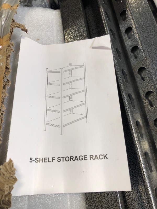 Photo 5 of 5-Tier Garage Shelving,72"Garage Storage Heavy Duty shelves,Adjustable Metal Storage Shelf Units And Storage,Heavy Duty Metal Shelving,Metal Shelves Rack Warehouse Industrial Storage 35.5*15.8*72 Inch 72" H x 15.8" D x 35.4" W