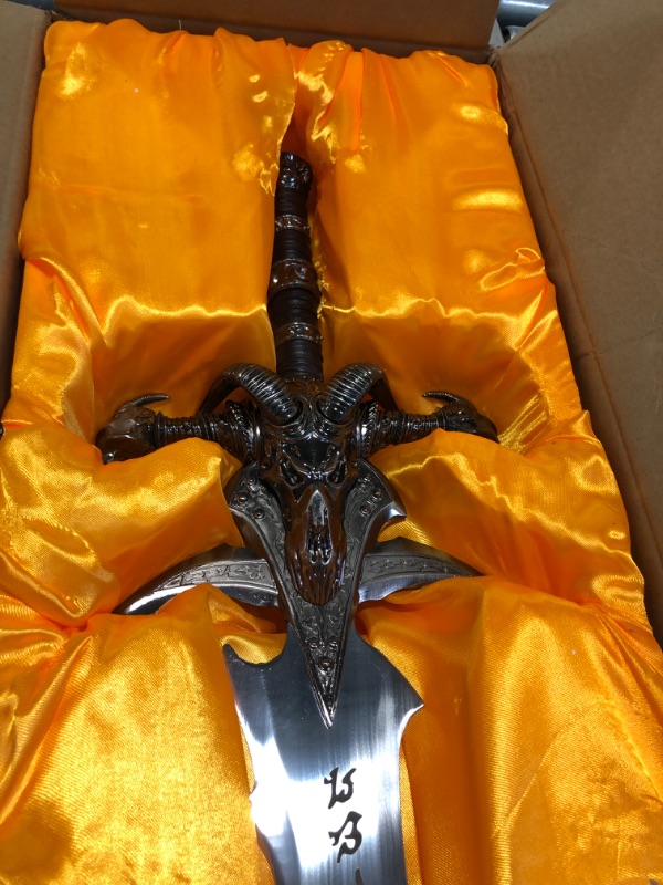 Photo 5 of Sword fort Carbon Steel frostmourne Real Metal-Handmade Anime Replica Game Cosplay Props, Lich King Arthas