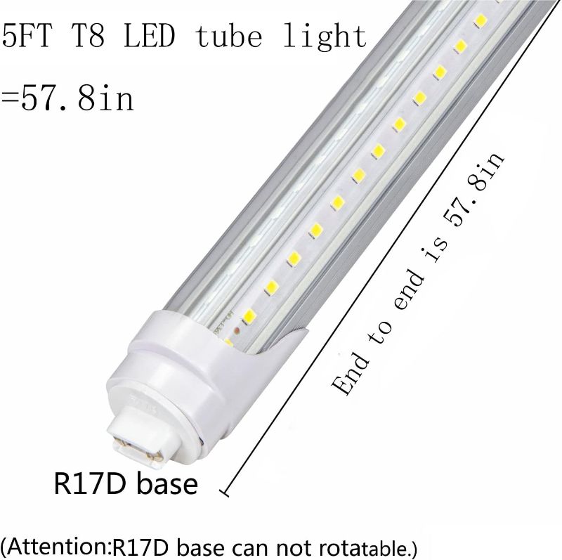 Photo 1 of GOCuces 5 Foot LED Tube Lights 45W,F60T12 75W R17d Fluorescent Bulb Replacement,White 6500K,Clear Cover,Commercial Lighting