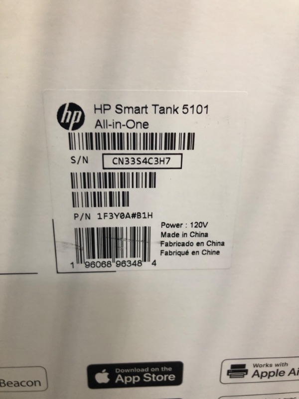 Photo 4 of HP Smart-Tank 5101 Wireless All-in-One Ink-Tank Printer with up to 2 Years of Ink Included (1F3Y0A),White