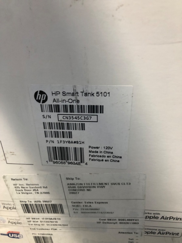 Photo 3 of HP Smart-Tank 5101 Wireless All-in-One Ink-Tank Printer with up to 2 Years of Ink Included (1F3Y0A),White