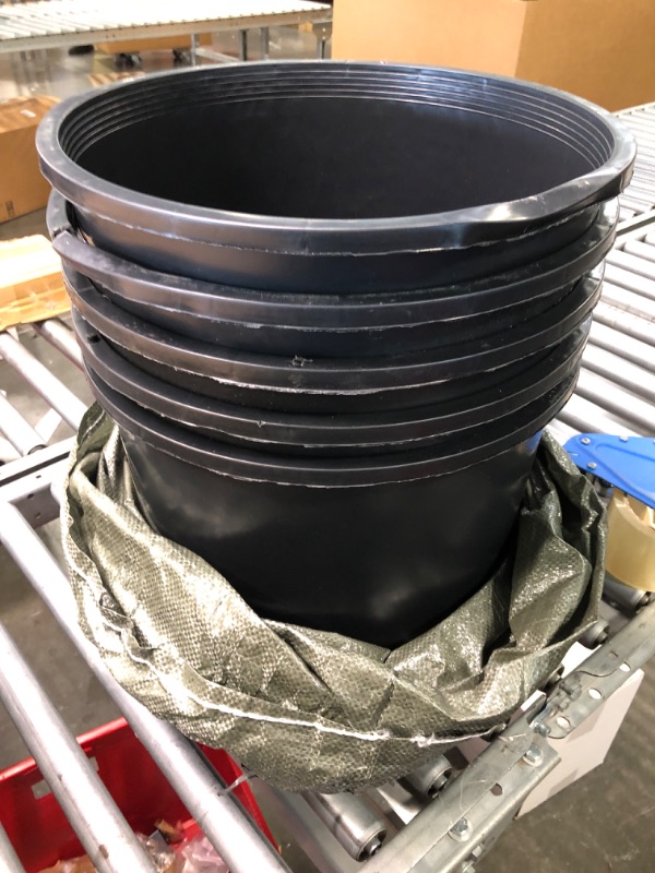 Photo 3 of 7 Gallon Plastic Wide Rim Durable Plant Nursery Pot (5-Pack)