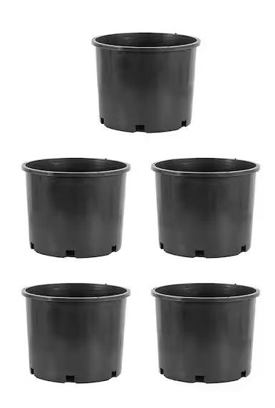 Photo 1 of 7 Gallon Plastic Wide Rim Durable Plant Nursery Pot (5-Pack)