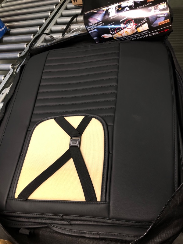 Photo 1 of Aierxuan Back Rear Seat Covers Universal for Toyota Honda Kia Ford Mazda Jeep Lexus Waterproof Leather Compatible with Split Bench 60/40 (Rear Seat/Black)