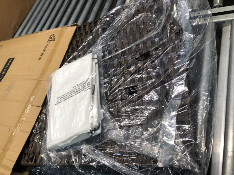 Photo 1 of Laundry Hamper with 3 Removable Liner Bags; 132L Handwoven Rattan Laundry Basket with Lid & Heightened Feet; Clothes Hamper with Side Handles; Laundry Sorter with 3 Separate Sections (Brown)