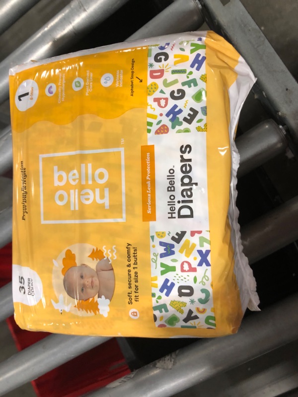 Photo 2 of Hello Bello Diapers, Alphabet Soup Design, 1 (8-14 lbs) - 35 diapers