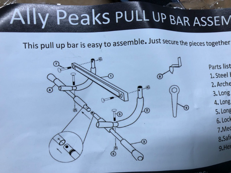 Photo 3 of Ally Peaks Pull Up Bar for Doorway Thickened Steel Max Limit 440 lbs Upper Body Fitness Workout Bar Multi-Grip Strength for Doorway Indoor Chin-Up Bar Fitness Trainer for Home Gym Portable