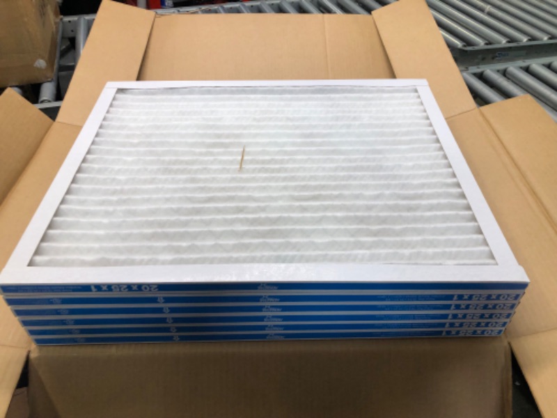 Photo 3 of Aerostar 20x25x1 MERV 13 Pleated Air Filter, AC Furnace Air Filter, 6 Pack (Actual Size: 19 3/4"x 24 3/4" x 3/4") 20x25x1 Air Filter