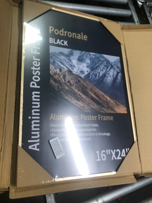 Photo 3 of 16x24 Poster Frames, Plexiglass, Aluminum Snap Frame, Front-loading Frame for Wall (Matte Gold, 1pcs) Matte Gold 16x24-1pcs