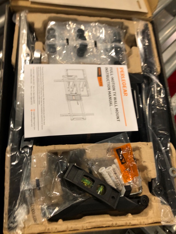 Photo 1 of Perlegear UL-Listed Full Motion TV Wall Mount for 40–86 Inch Flat Curved TVs up to 132 lbs, 12?/16? Wood Studs, TV Mount Bracket with Tool-Free Tilt, Swivel, Extension, Max VESA 600 x 400mm, PGLF15