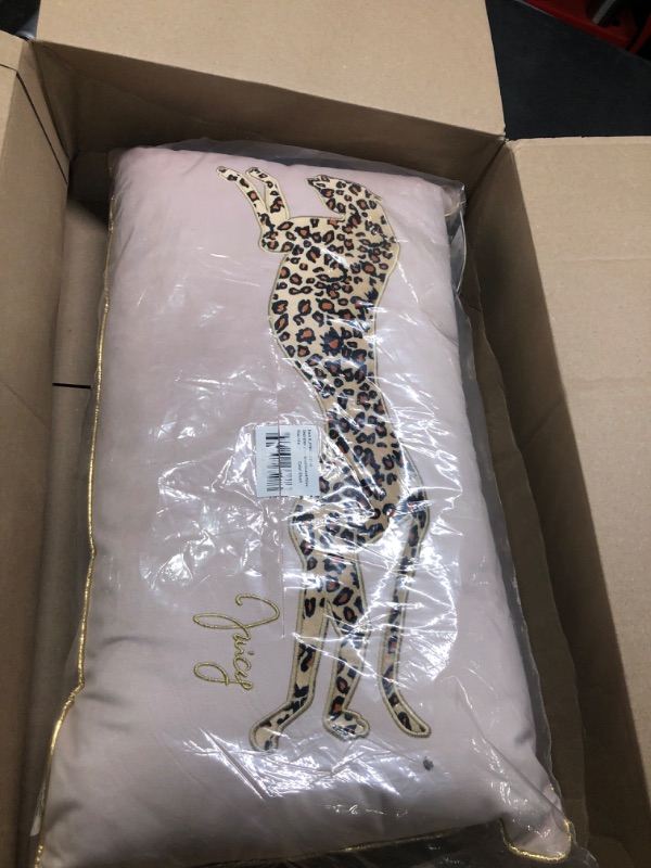 Photo 4 of Juicy Couture Cheetah Velvet Safari Leopard, Premium Reversiable Throw Pillow, Living Room and Bedroom Décor, 1 Count (Pack of 1), Blush