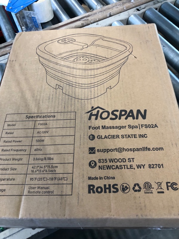 Photo 1 of HOSPAN (2022.8 Upgrade Collapsible Foot Spa Electric Rotary Massage, Foot Bath with Heat, Bubble, Remote, and 24 Motorized Shiatsu Massage Balls. Pedicure Foot Spa for Feet Stress Relief - FS02A Blue