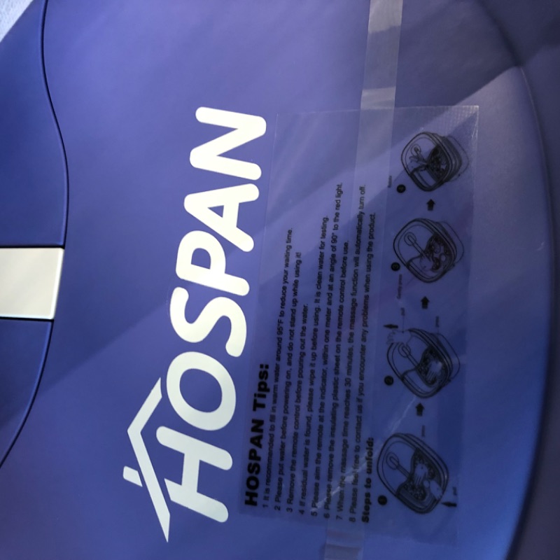 Photo 1 of HOSPAN (2022.8 Upgrade Collapsible Foot Spa Electric Rotary Massage, Foot Bath with Heat, Bubble, Remote, and 24 Motorized Shiatsu Massage Balls. Pedicure Foot Spa for Feet Stress Relief - FS02A Blue