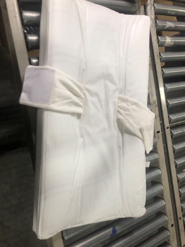 Photo 1 of PooPoose Baby Changing Pad with Secure Strap 32" x 16", Changing Diaper Mat for Table Dresser Change Station Soft, White
