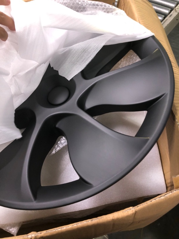 Photo 4 of Tesla Model Y Wheel Hubcaps 19-Inch Wheel Covers Set of 4 Matte Black 2020-2023 Model Y Tesla Accessories