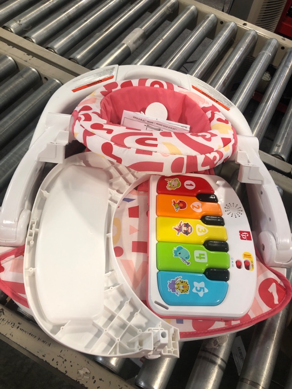 Photo 1 of Fisher-Price Baby Portable Baby Chair Kick & Play Deluxe Sit-Me-Up Seat With Piano Learning Toy & Snack Tray For Infants To Toddlers, Pink