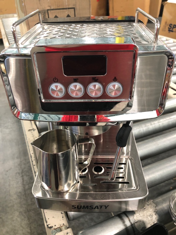 Photo 3 of SUMSATY Espresso Machine, Stainless Steel Espresso Machine with Milk Frother for Latte, Cappuccino, Machiato,for Home Espresso Maker, 1.8L Water Tank, 20 Bar