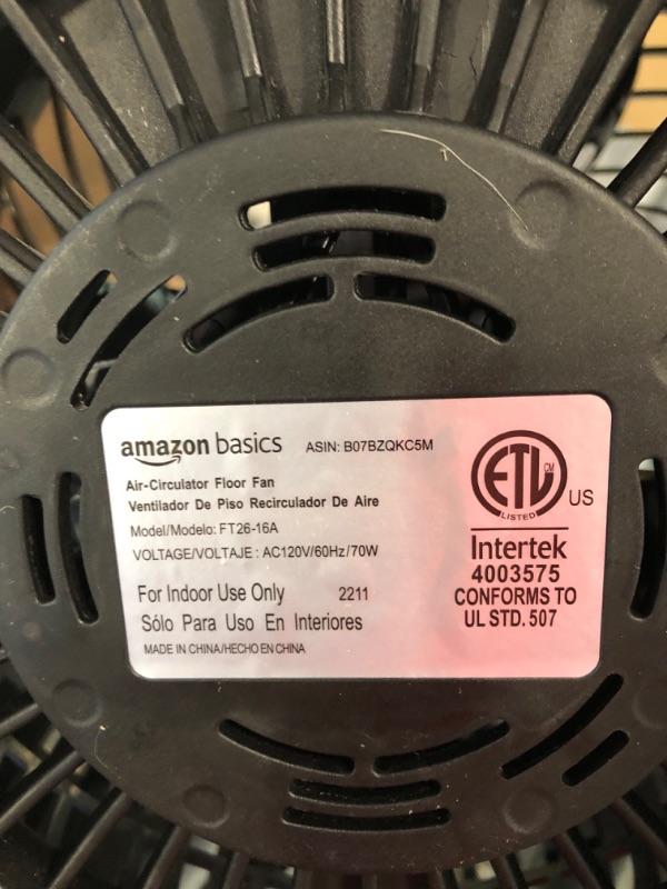 Photo 5 of Amazon Basics 3 Speed Small Room Air Circulator Fan, 11-Inch 11-Inch Air Circulator Fan