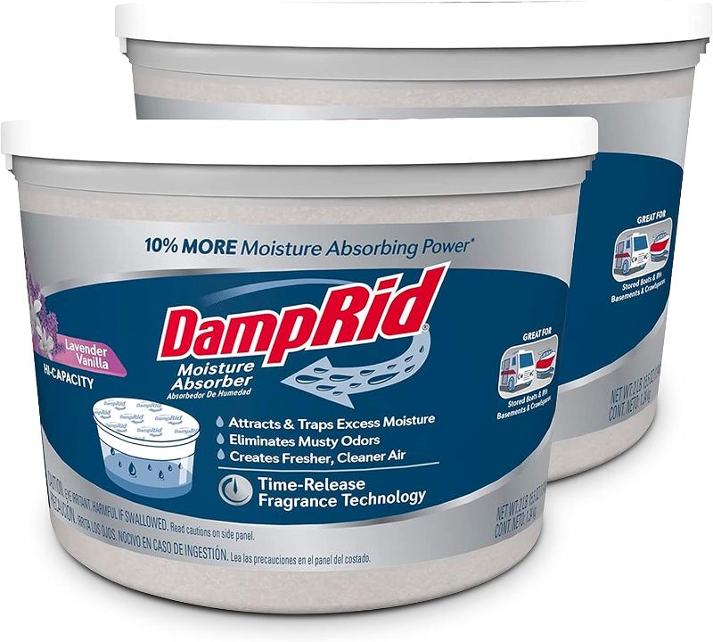 Photo 1 of 
DampRid Hi-Capacity Moisture Absorber Bucket, 2 Pack — Lavender Vanilla, 2 lb. 15.5 oz.