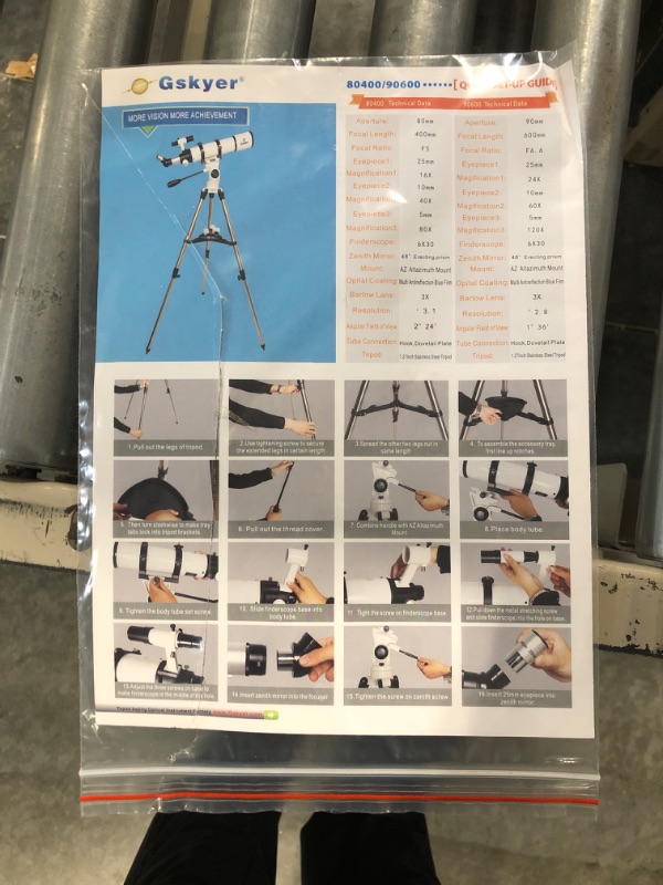 Photo 1 of Gskyer Telescope, Telescopes for Adults, 600x90mm AZ Astronomical Refractor Telescope,Telescope for Kids,Telescopes for Adults Astronomy, German Technology Scope