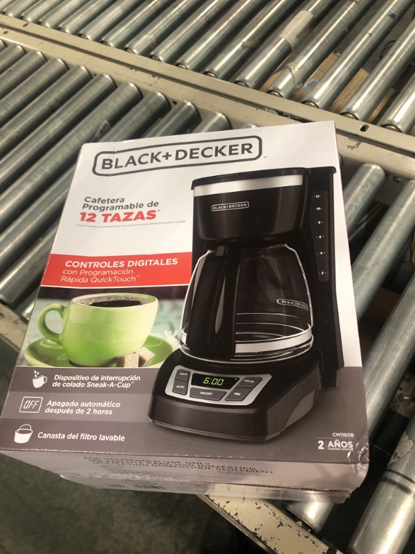 Photo 2 of Black+Decker CM1160B 12-Cup Programmable Coffee Maker, Black/Stainless Steel