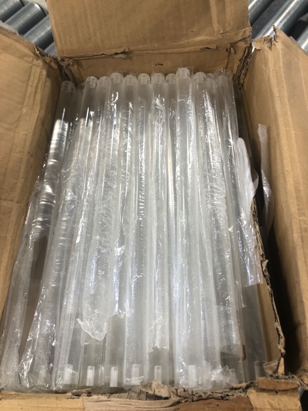 Photo 1 of 2 Pcs 23.6in Crystal Acrylic Vases Column Centerpiece — Geometric Acrylic Flower Rack, Table Top Decorative Vase Cake Dessert Stand for Wedding Events, Anniversary Party, Family Gathering Clear 2 x 23.6in H