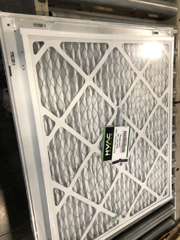 Photo 3 of 24" X 20" Return Air Filter Grille - Filter Included - Easy Plastic Tabs for Removable Face/Door - HVAC Vent Duct Cover - White [Outer Dimensions: 25.75w X 21.75h]