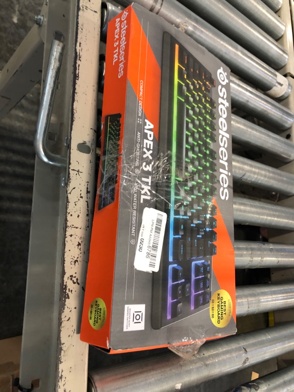 Photo 1 of SteelSeries Apex 3 TKL RGB Gaming Keyboard – Tenkeyless Compact Form Factor - 8-Zone RGB Illumination – IP32 Water & Dust Resistant – Whisper Quiet Gaming Switch – Gaming Grade Anti-Ghosting