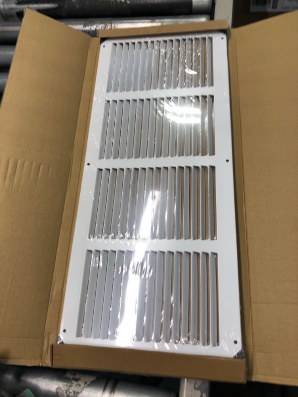 Photo 3 of 22" x 8" Return Air Grille - Sidewall and Ceiling - HVAC Vent Duct Cover Diffuser - [White] [Outer Dimensions: 23.75w X 9.75"h]