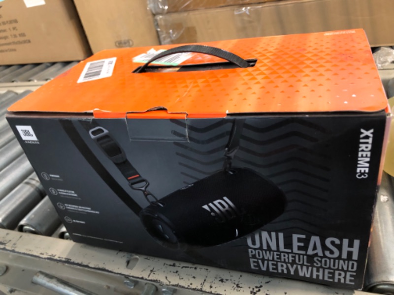 Photo 2 of JBL Xtreme 3 - Portable Bluetooth Speaker, Powerful Sound and Deep Bass, IP67 Waterproof, 15 Hours of Playtime, Powerbank, PartyBoost for Multi-speaker Pairing (Black) Xtreme 3 Black