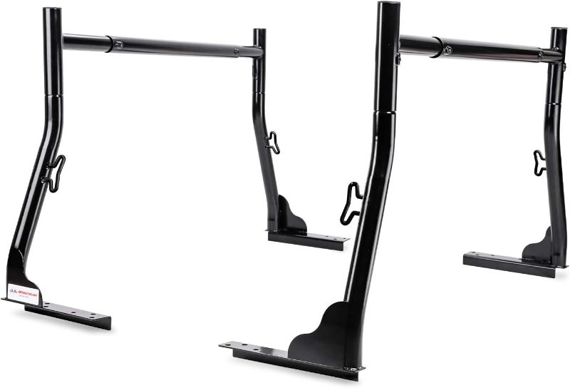 Photo 1 of AA-Racks Model X31 800Ibs Capacity Extendable Steel Pick-Up Truck Ladder Rack Two-bar Set - Black