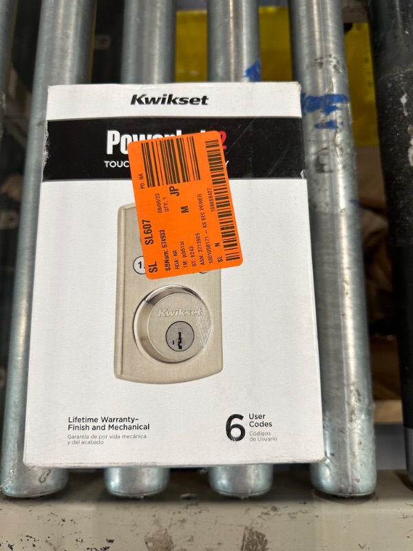 Photo 2 of Kwikset Powerbolt2 Satin Nickel Single Cylinder Keypad Electronic Deadbolt Featuring SmartKey Security