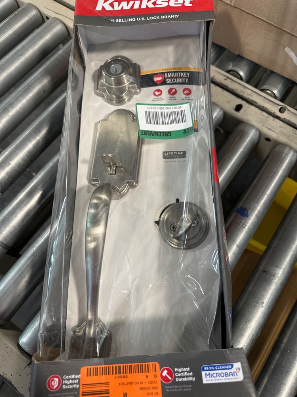 Photo 2 of Kwikset Arlington Single Cylinder Handleset w/Lido Lever featuring SmartKey® in Satin Nickel