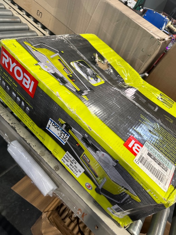 Photo 2 of Ryobi WS722 7 Inch 4.8 Amp Portable Tabletop Wet Tile Saw with Miter Guide and Induction Motor (New Open Box)
