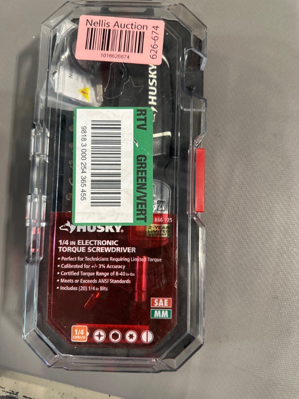 Photo 1 of ***ITEM IS A TORQUE SCREWDRIVER*** 1016652747Husky
8-40 in./lbs. 1/4 in. Drive Electronic Torque Screwdriver