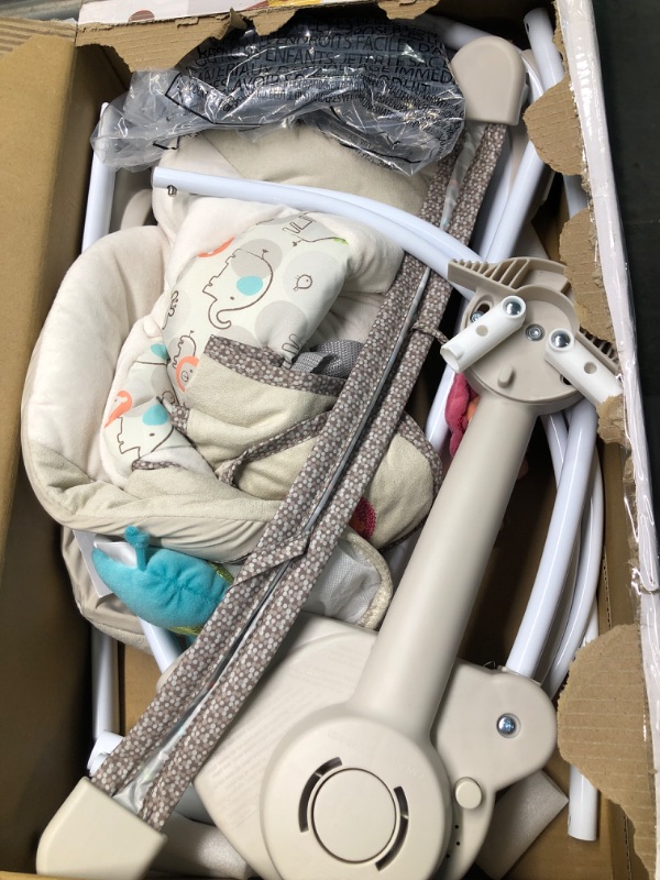 Photo 1 of Ingenuity Soothe 'n Delight 6-Speed Compact Portable Baby Swing with Music and Bar, Folds for Easy Travel - Cozy Kingdom