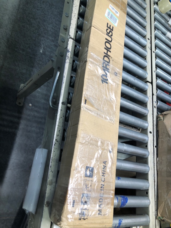 Photo 1 of DIYHD 9.9FT Sliding Library Ladder Black Track Kit,Stand Up Tensible Rolling Hardware,Brake Bottom Wheels Stand Up Roller Kit 9.9FT