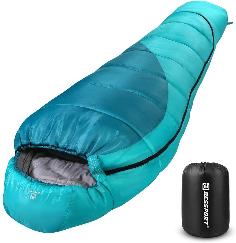 Photo 1 of Bessport Mummy Sleeping Bag | 15-45 ? Extreme 3-4 Season Sleeping Bag for Adults Cold Weather– Warm and Washable, for Hiking Traveling & Outdoor Activities
