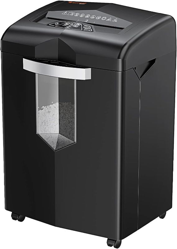 Photo 1 of Bonsaii Heavy Duty Paper Shredder, 24 Sheet 60 Mins Large Office Crosscut Shredder for Commercial Use, Anti-Jam System & P-4 High Security Supports...
