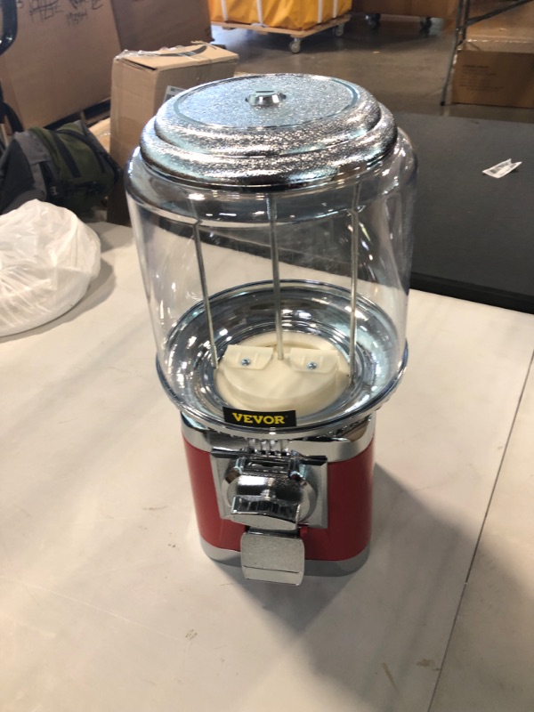 Photo 1 of VEVOR Vending Machine, Classic Gumball Bank, Huge Load Capacity Candy Gumball Machine, Mini Vending Machines, Gumball Dispenser Machine for Kids, Perfect for Birthdays, Christmas and Kiddie Parties 17 Inch red