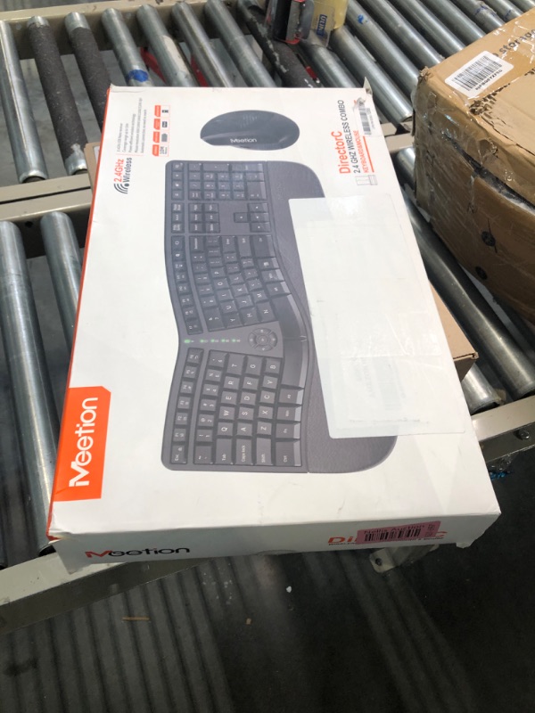 Photo 1 of MEETION Ergonomic Wireless Keyboard and Mouse, Ergo Keyboard with Vertical Mouse, Split Keyboard with Cushioned Wrist, Palm Rest, Natural Typing, Rechargeable, Full Size, Windows/Mac/Computer/Laptop