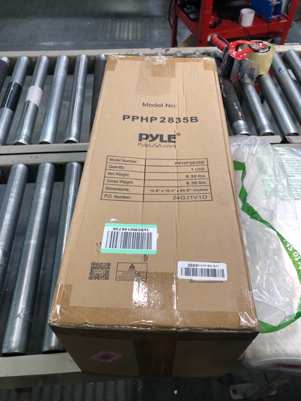 Photo 1 of Pyle Portable Bluetooth PA Speaker System - 600W Rechargeable Outdoor Bluetooth Speaker Portable PA System w/ Dual 8” Subwoofer 1” Tweeter, Microphone In, Party Lights, USB, Radio, Remote - PPHP2835B