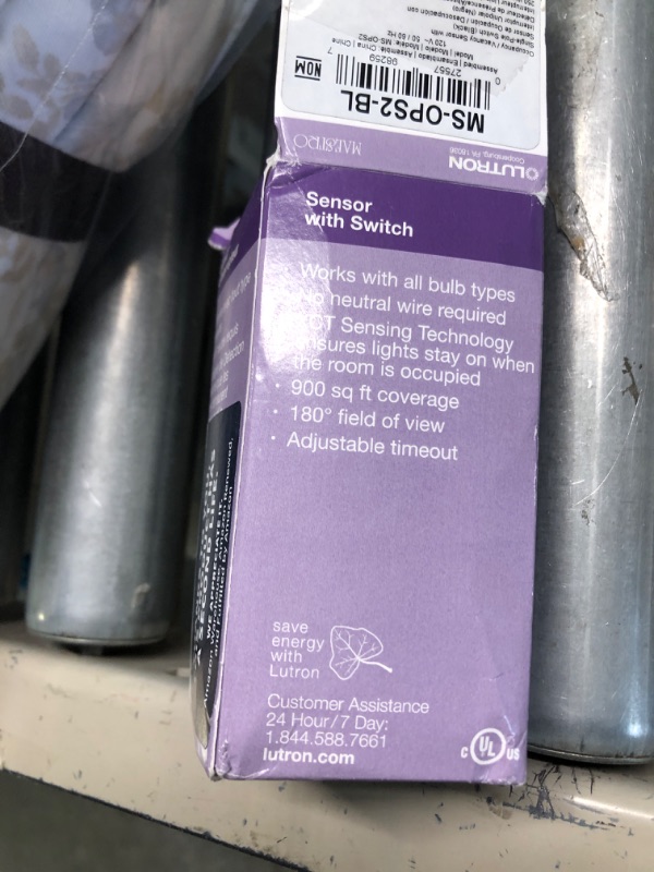 Photo 3 of Lutron Maestro Motion Sensor Switch | No Neutral Required, 150W LED, Single Pole | MS-OPS2-BL, Black Black 1 Pack Sensor Switch