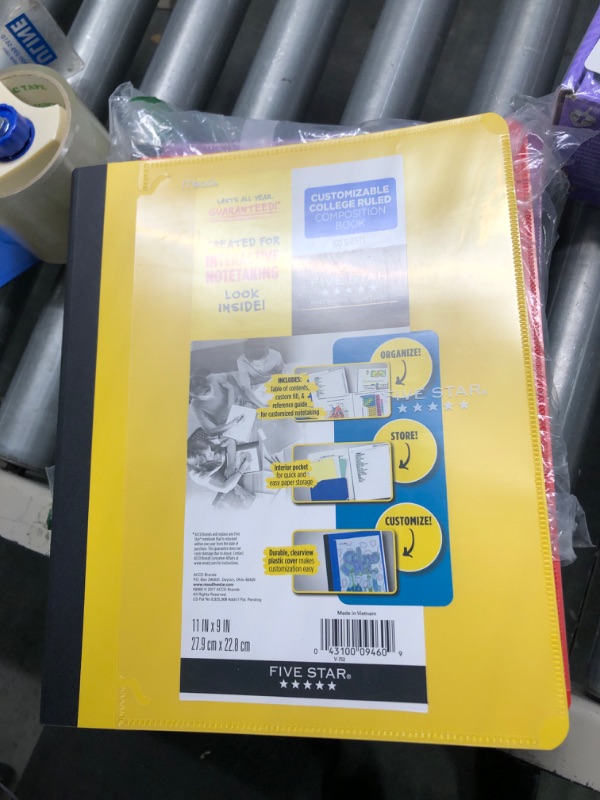 Photo 1 of Five Star Interactive Notetaking Composition Book, 1 Subject, College Ruled Comp Notebook, 100 Sheets, 11" x 9", Color May Vary, 6Count (09460) Pack of 6 16 Color Selected For You