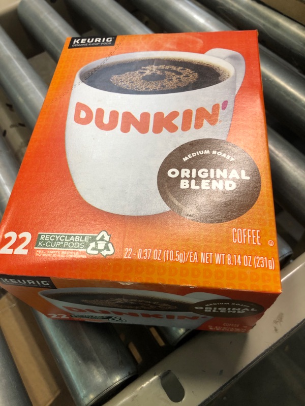 Photo 2 of Dunkin Donuts K-Cup Pods, Original Blend, 22/box Original 0.37 Ounce (Pack of 2)