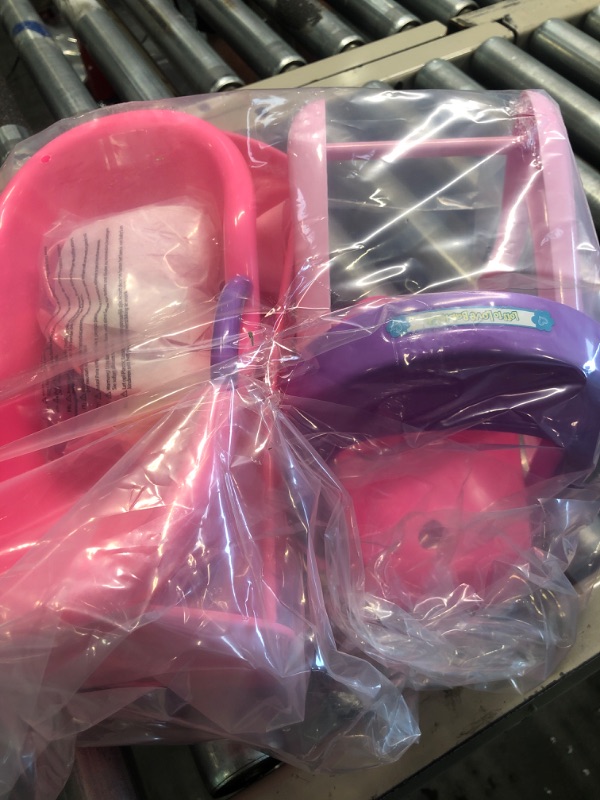 Photo 2 of JC Toys Deluxe Doll Accessory Bundle | High Chair, Crib, Bath and Extra Accessories for Dolls up to 11" | Fits 11" La Baby & Other Similar Sized Dolls, Pink (81453)