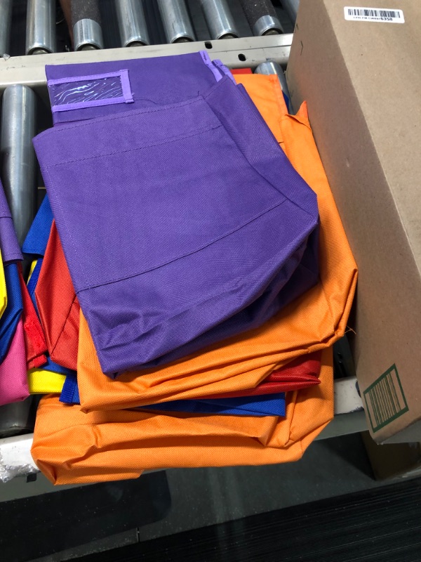 Photo 1 of 6 Pack Chair Pockets for Classrooms Pocket Chair Organizer with 4 Pockets Chair Storage Slot Pocket Without Name Tag Chart Desk Chair Seat Back Organizer for Student School, 16 x 19 Inch (Colorful) As Shown