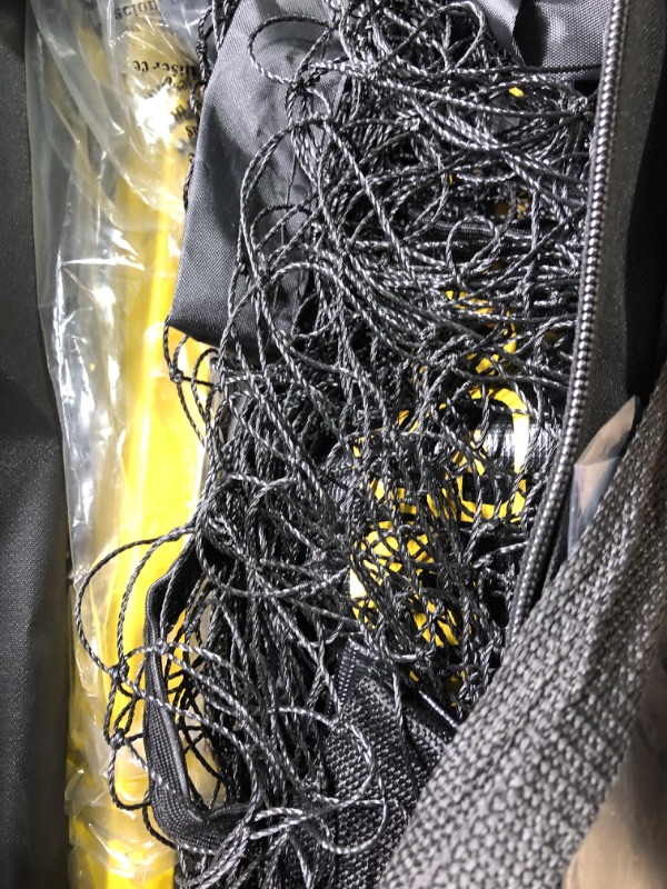 Photo 1 of Portable Pickleball Net on Wheels, 22FT Standard Pickleball Net for Driveway Backyard, Strong PE Net, Metal Frame, 4 Balls, 1 Carry Bag, Pickleball Net System for Indoor & Outdoor Play